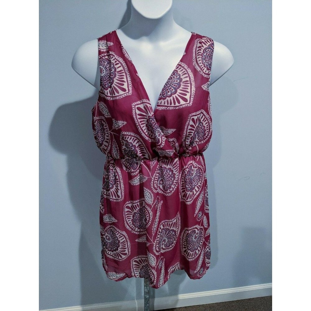 Pinky Purple Sleeveless Sheer Lined Dress Size L